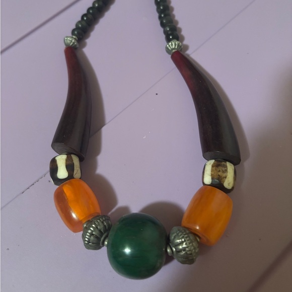 Ethnic Mixed Media Statement Necklace adds interest to any outfit Unique - Picture 1 of 7